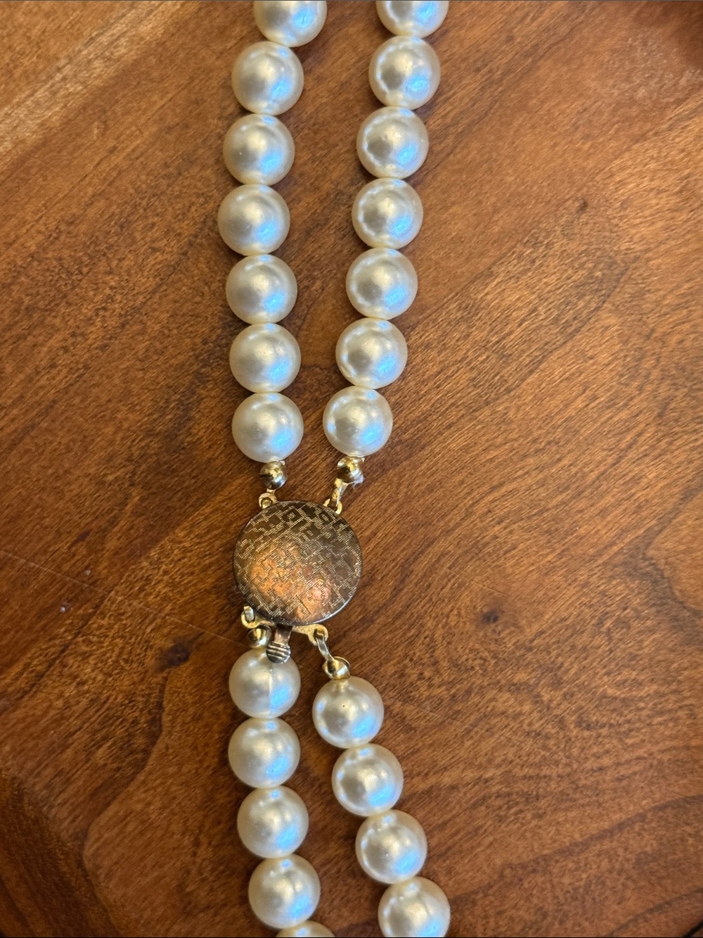 Vintage Ivory Graduated Faux Pearl Dual-Strand Necklace Coquette Champagne - Picture 11 of 11